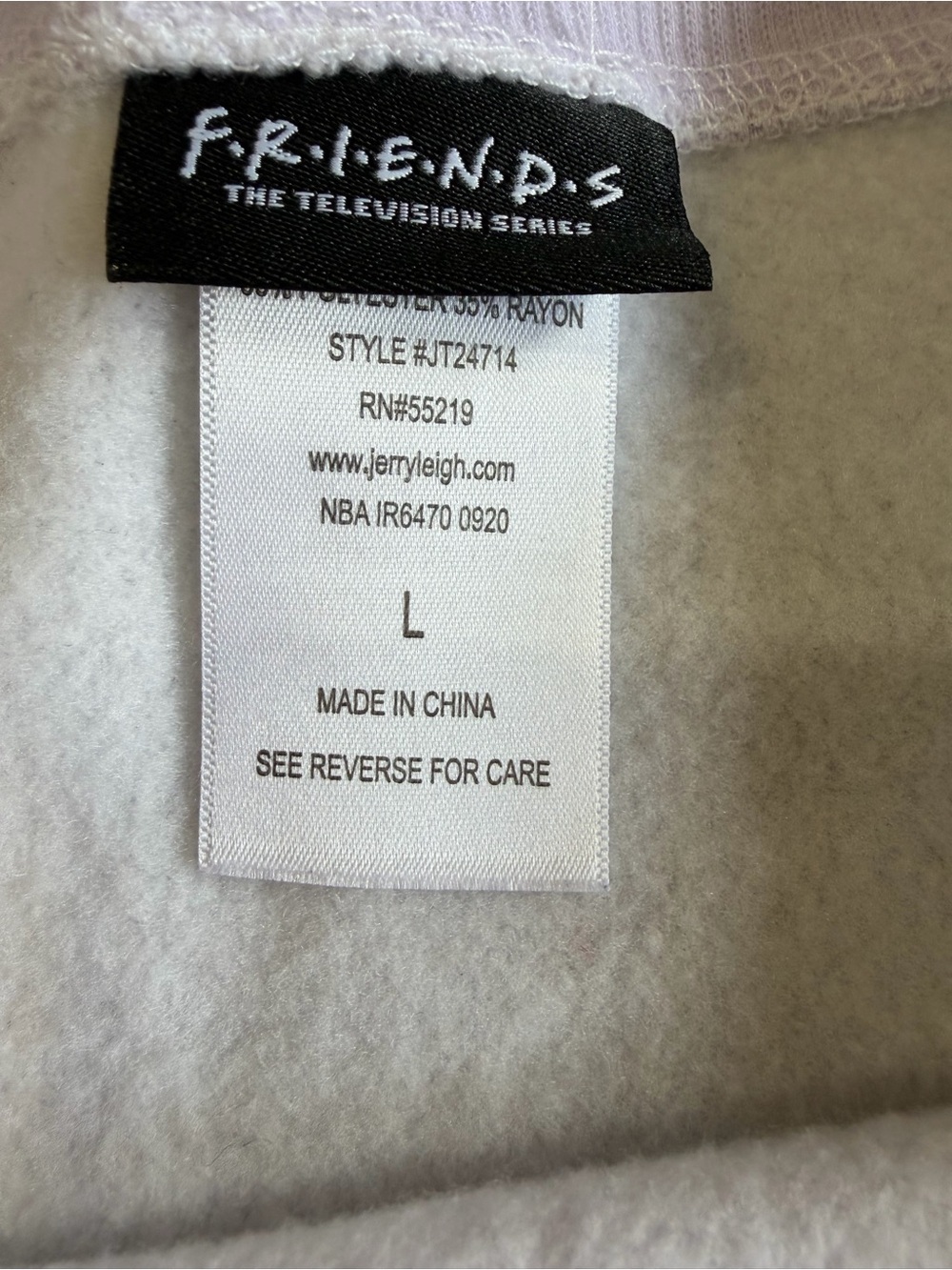 Friends TV Show Tie Dye Cropped Sweatshirt Large Pastel Fleece Pullover - Picture 3 of 8